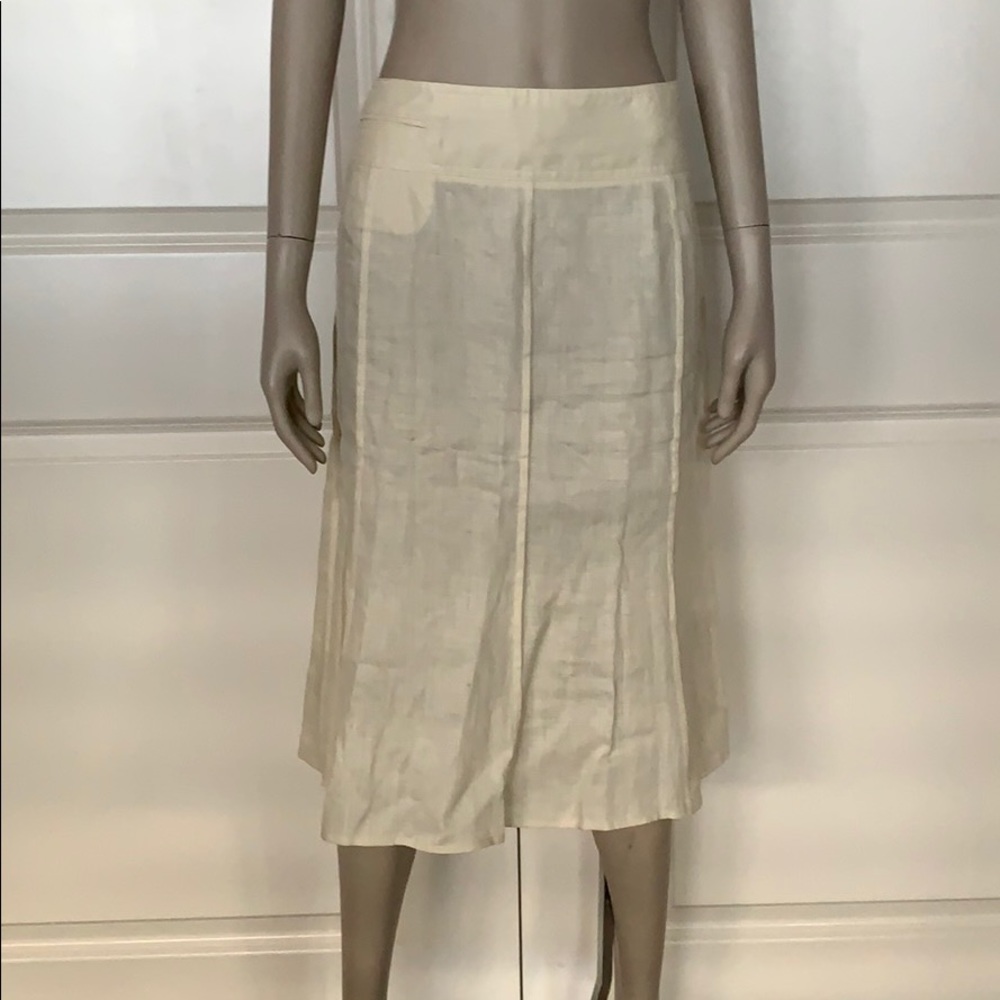 Calvin Klein 100% Linen Wide Waist Unlined Skirt